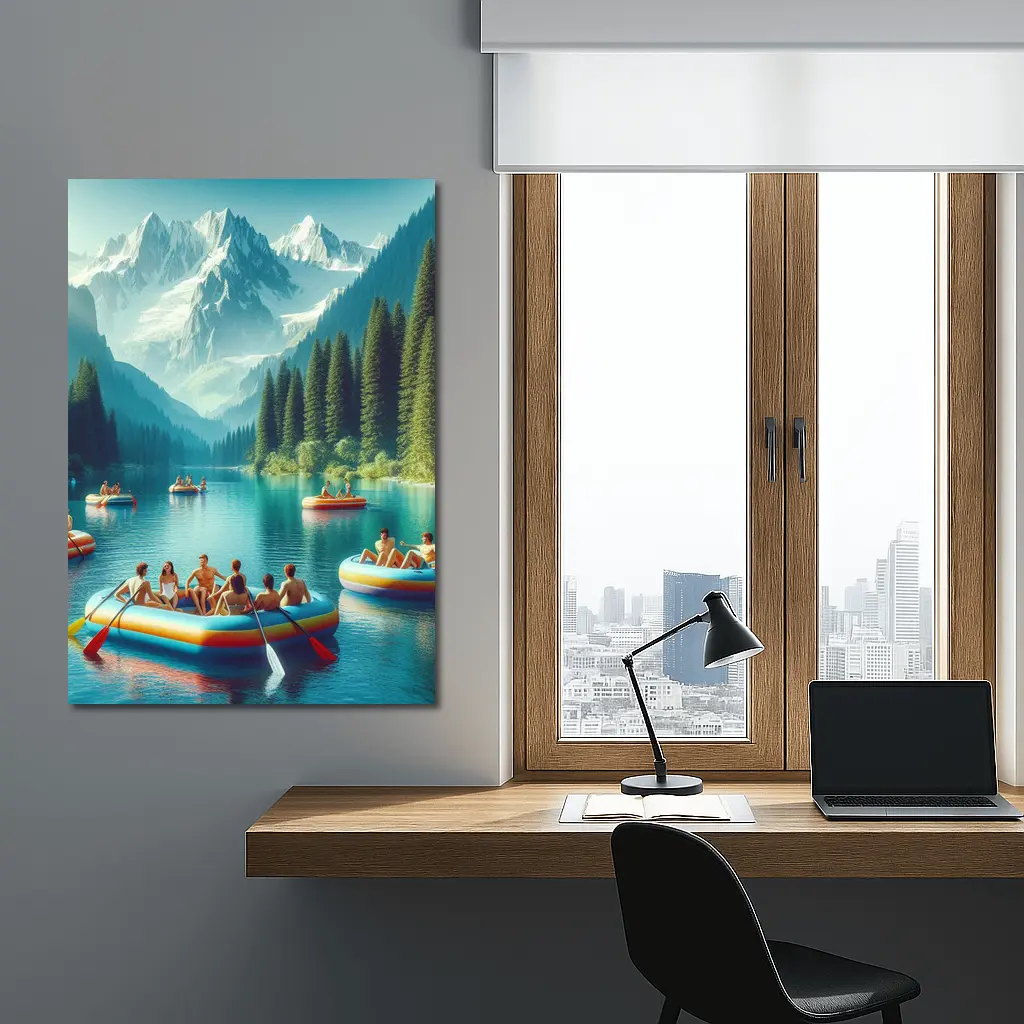 Mountain Lake Rafting Summer Outdoor Adventure – Wall Art