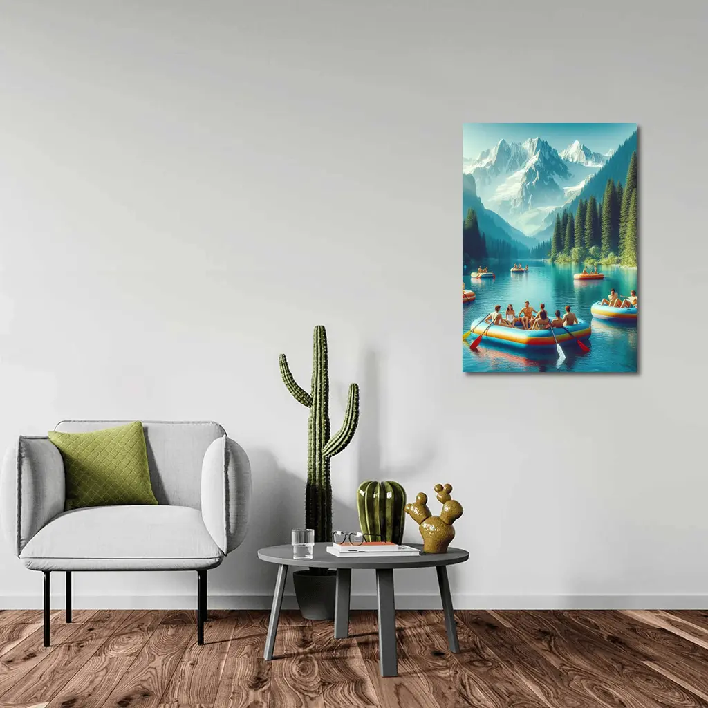 Mountain Lake Rafting Summer Outdoor Adventure – Wall Art