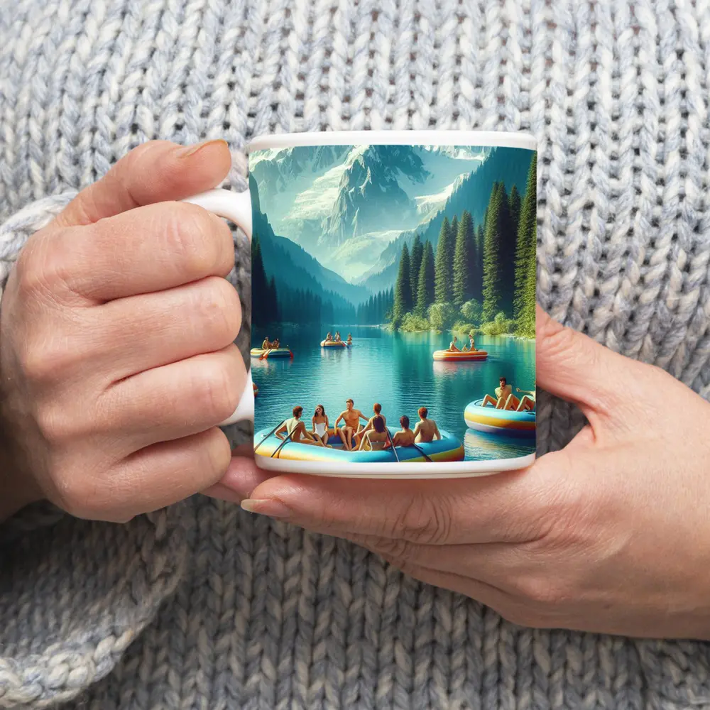 Mountain Lake Rafting Summer Outdoor Adventure – Mugs