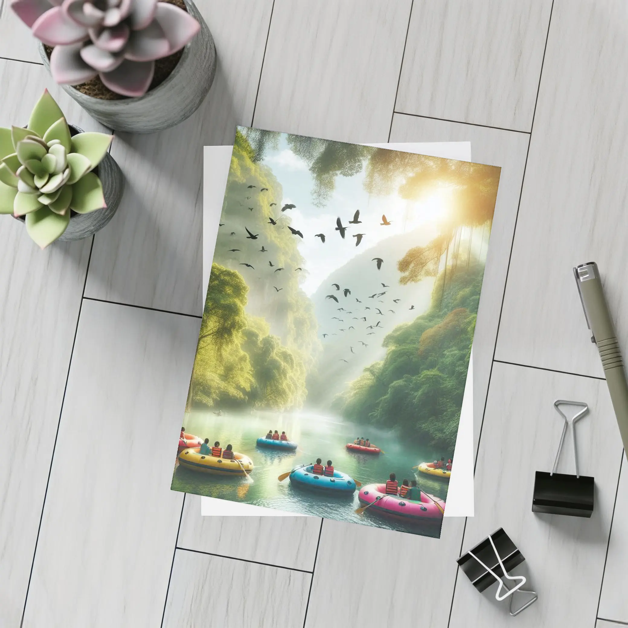 River Rafting Adventure Lush Jungle Canyon – Postcards