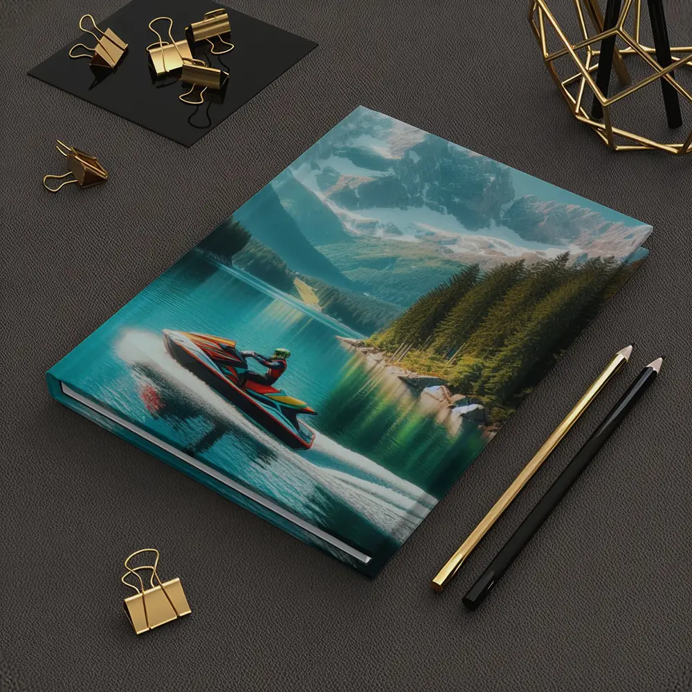 Jet Ski Rider on Turquoise Mountain Lake – Notebooks