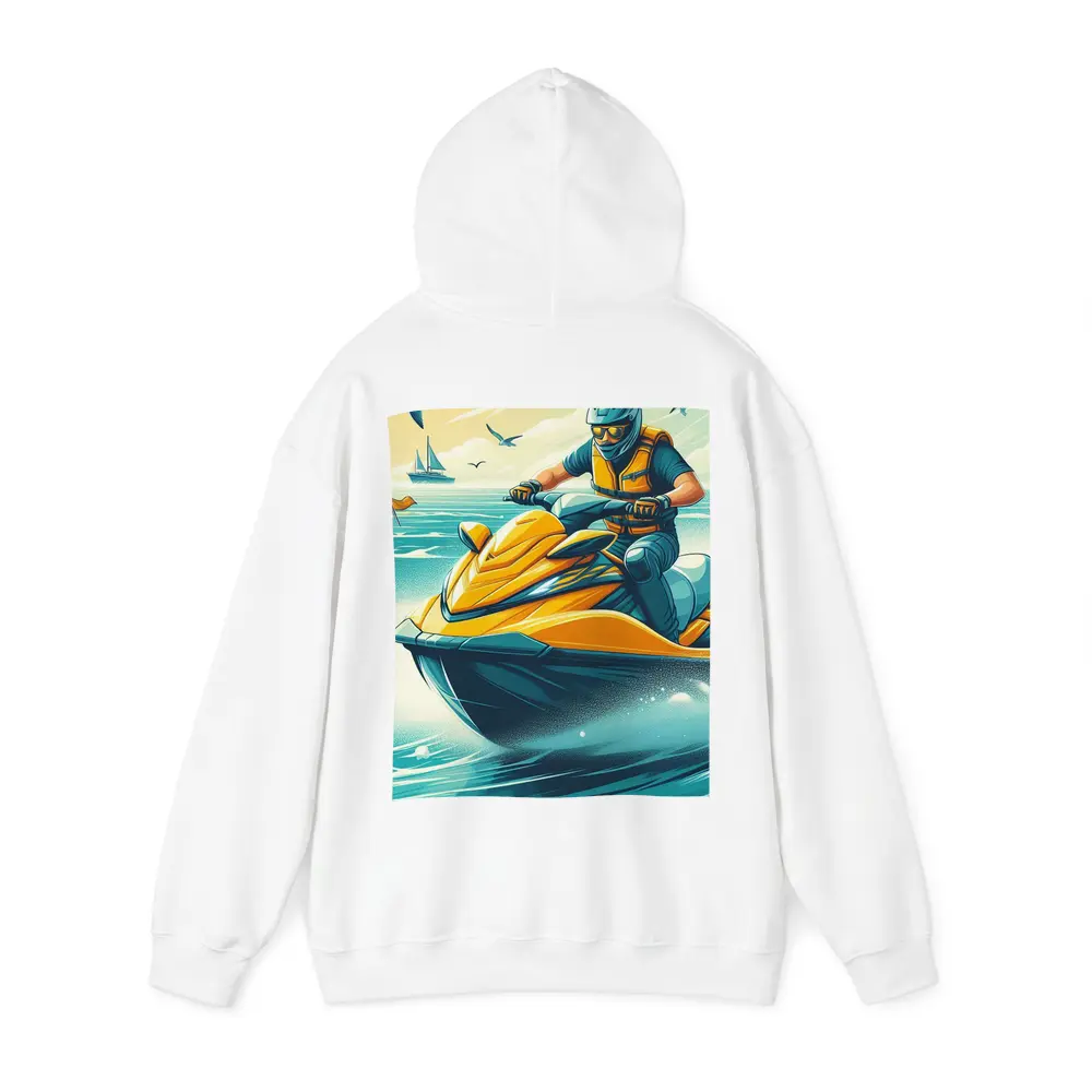 Jet Ski Rider Ocean Wave Retro Art – Hoodies