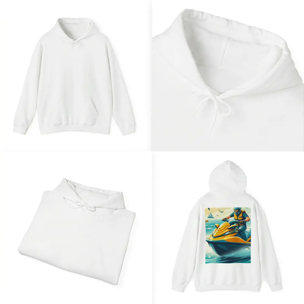 Jet Ski Rider Ocean Wave Retro Art – Hoodies