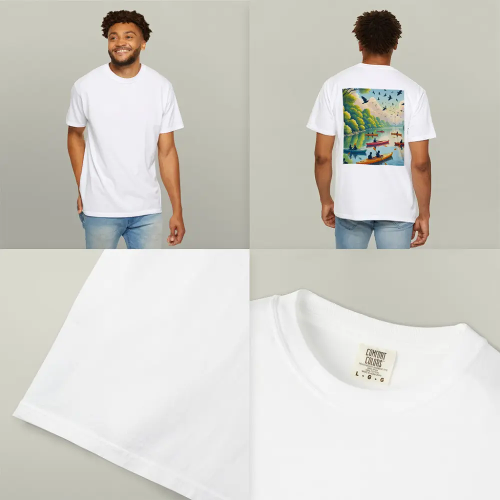 Kayaking on Calm River With Birds – T-Shirts