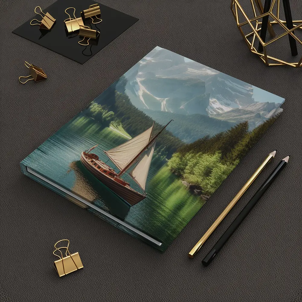 Sailboat on Calm Alpine Mountain Lake – Notebooks
