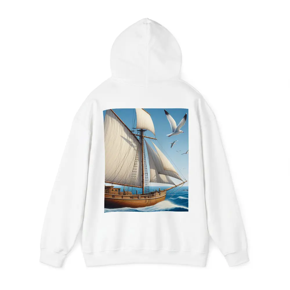Wooden Sailing Ship Ocean Waves Seagulls – Hoodies