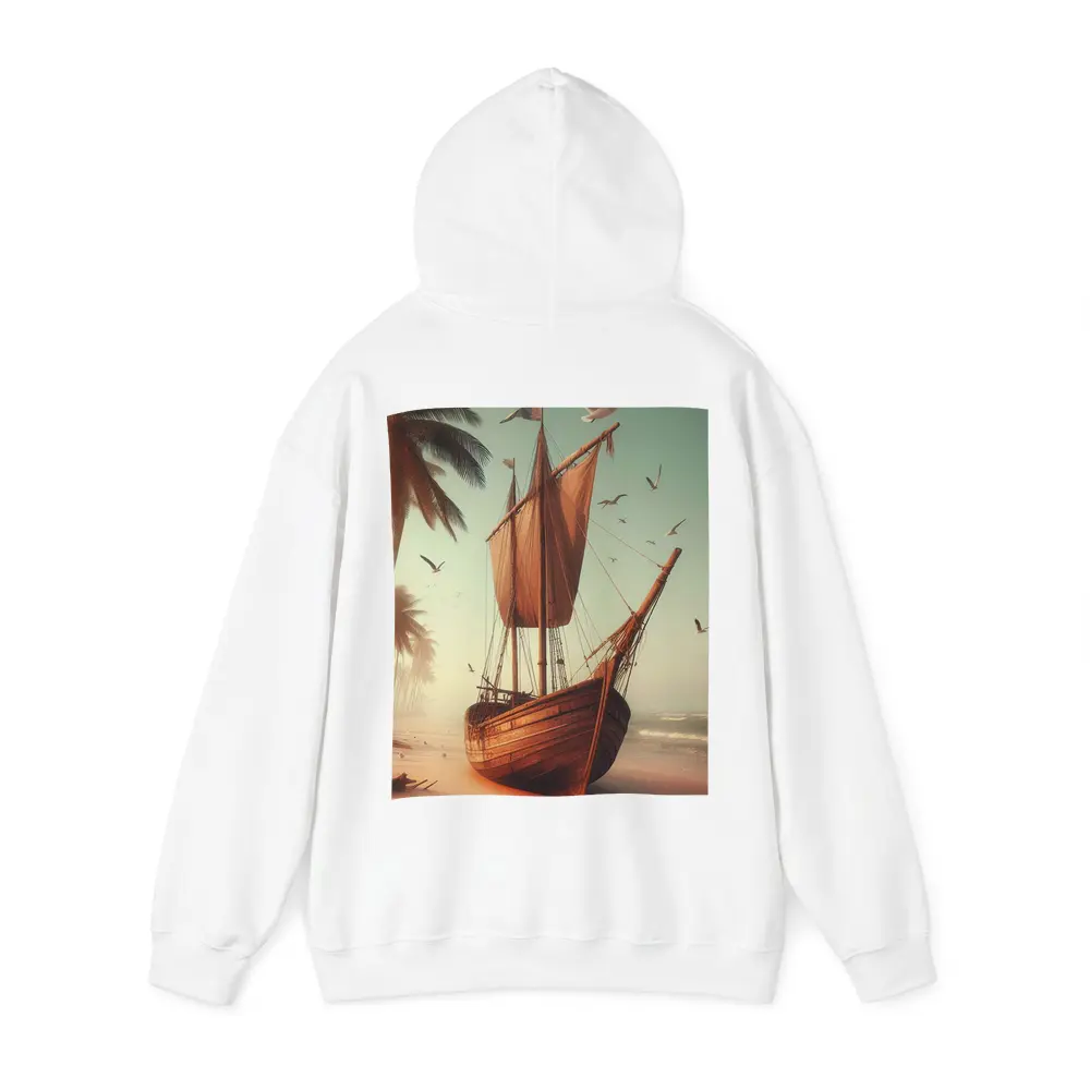 Old Wooden Sailing Ship Tropical Beach – Hoodies