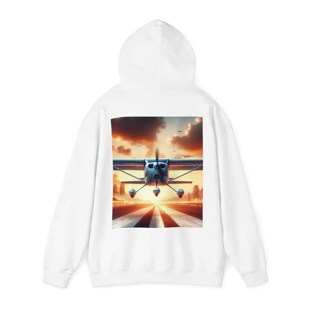 Small Plane Taking Off Sunset Runway – Hoodies