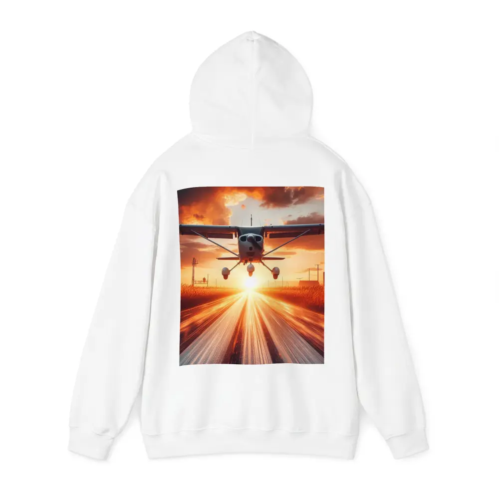 Small Cessna Plane Taking Off At Sunset – Hoodies