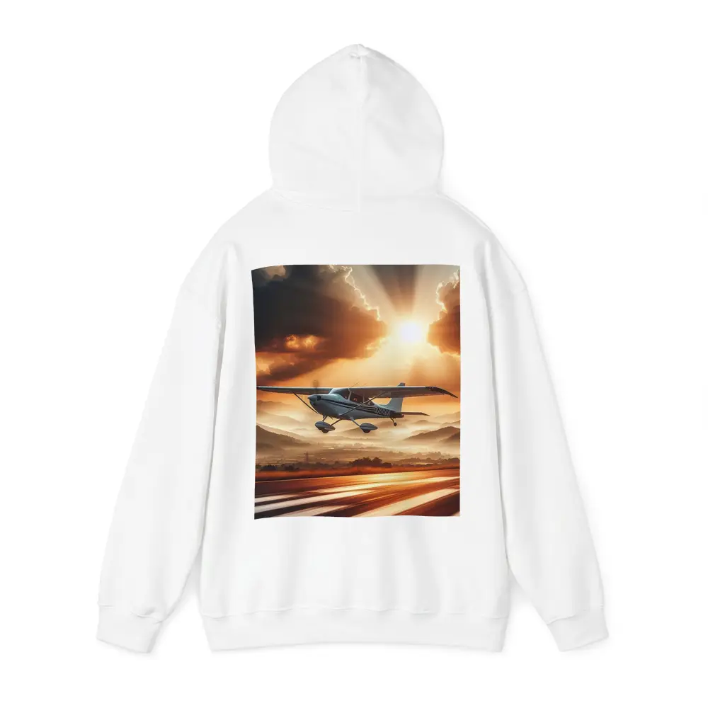Small Cessna Plane Flying Sunset Mountain Sky – Hoodies