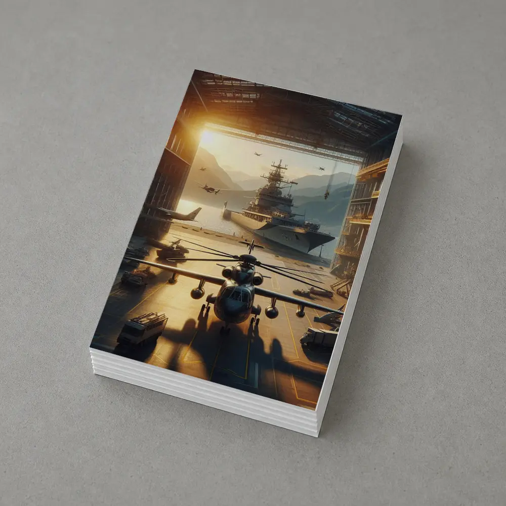 Military Hangar Helicopter Aircraft Carrier Sunset – Postcards