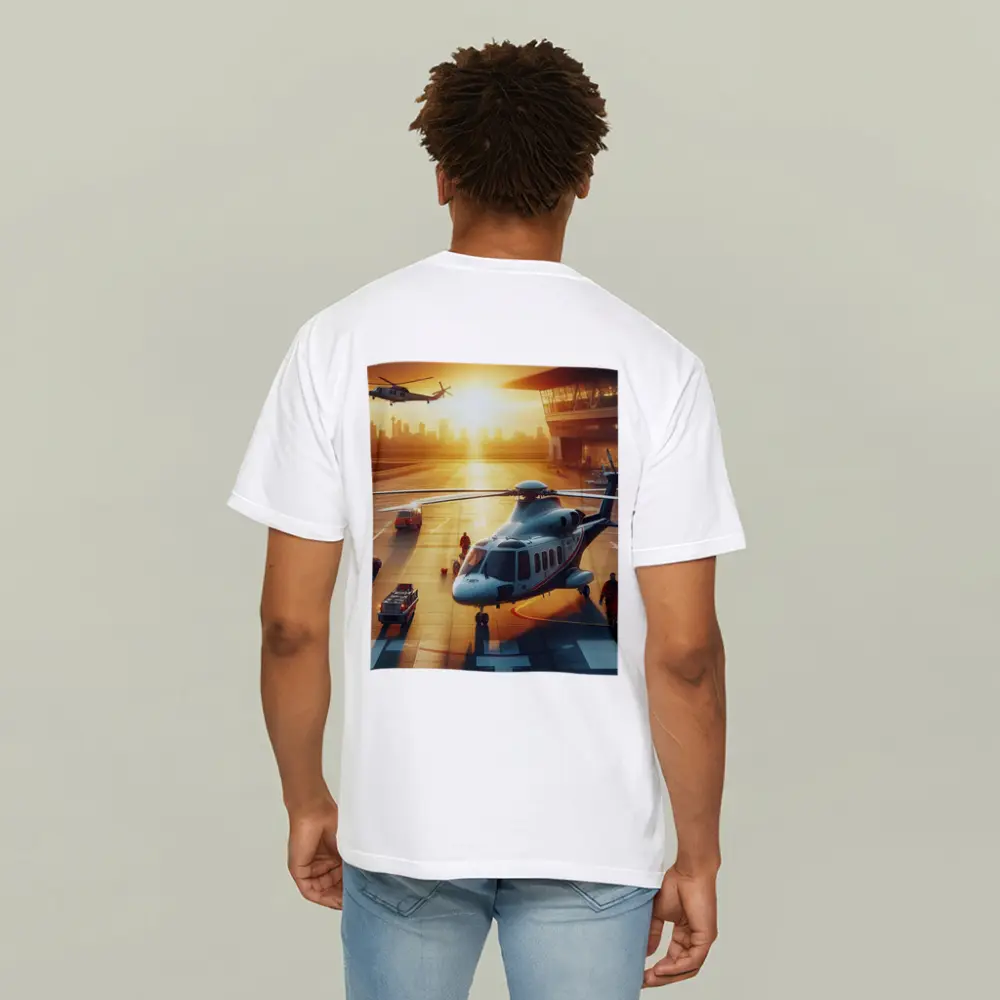 Emergency Helicopter Landing Pad Sunset City – T-Shirts