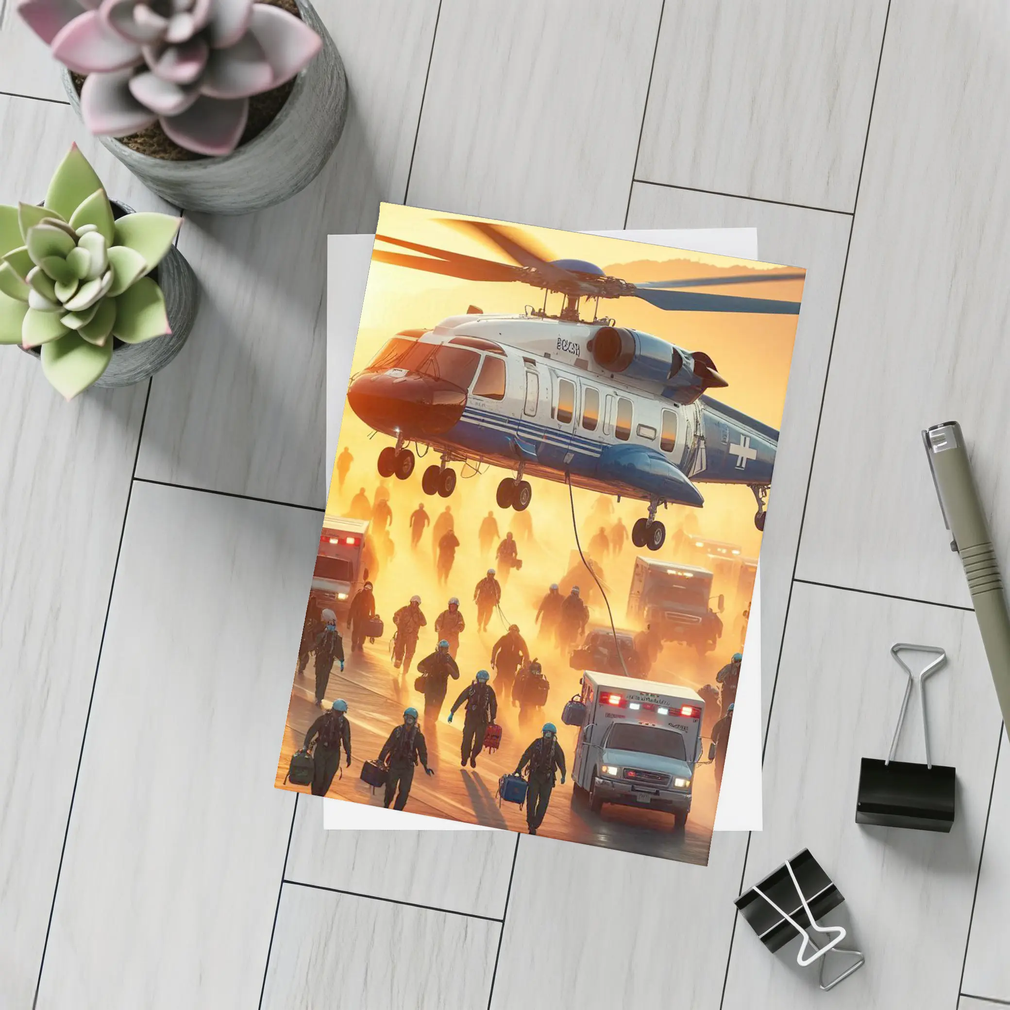Medical Helicopter Emergency Rescue Team Sunset – Postcards
