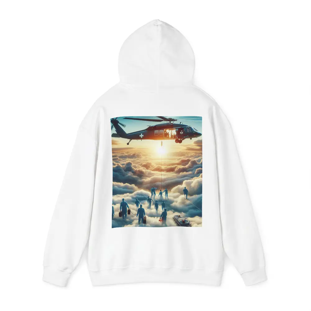 Medical Helicopter Rescue Above the Clouds – Hoodies
