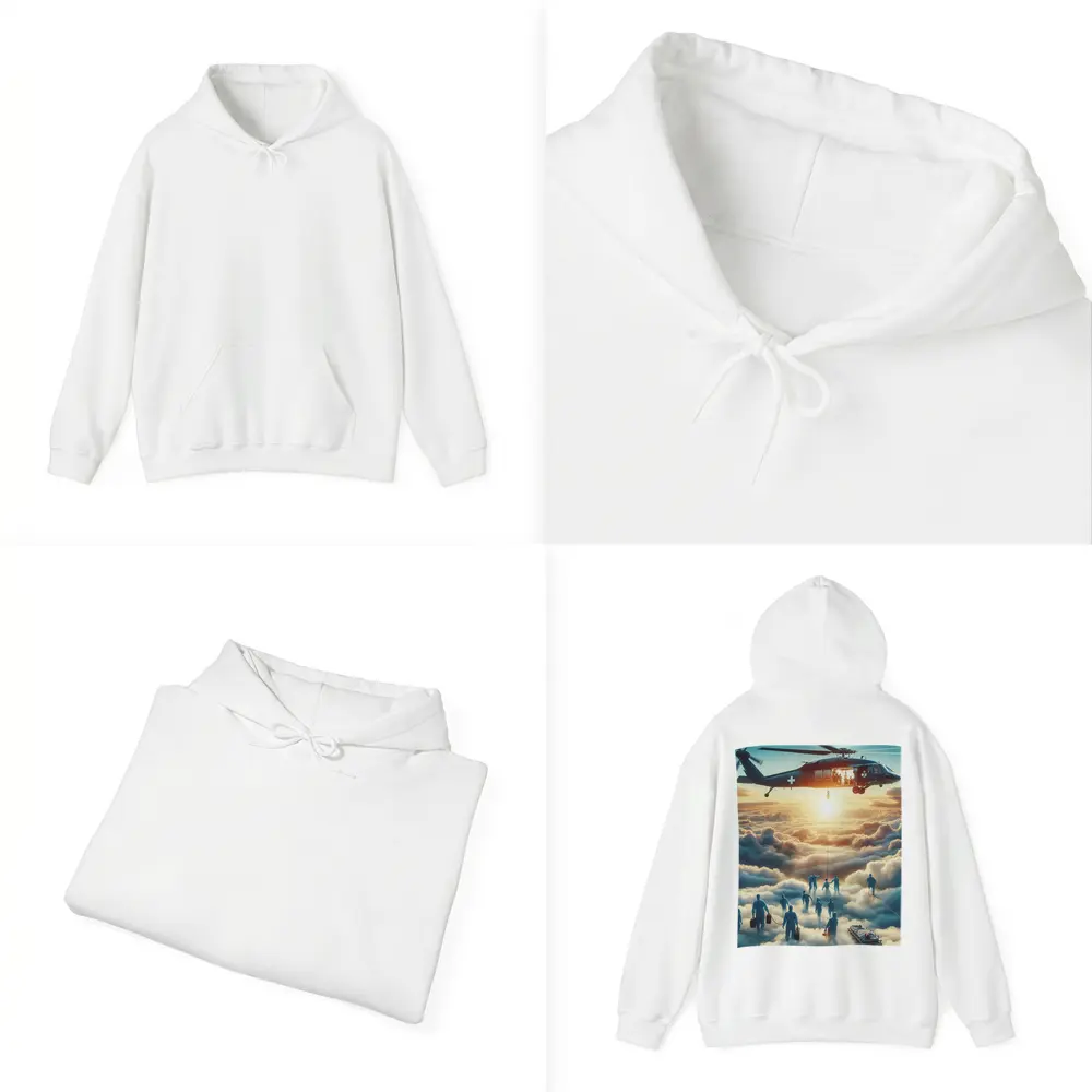Medical Helicopter Rescue Above the Clouds – Hoodies