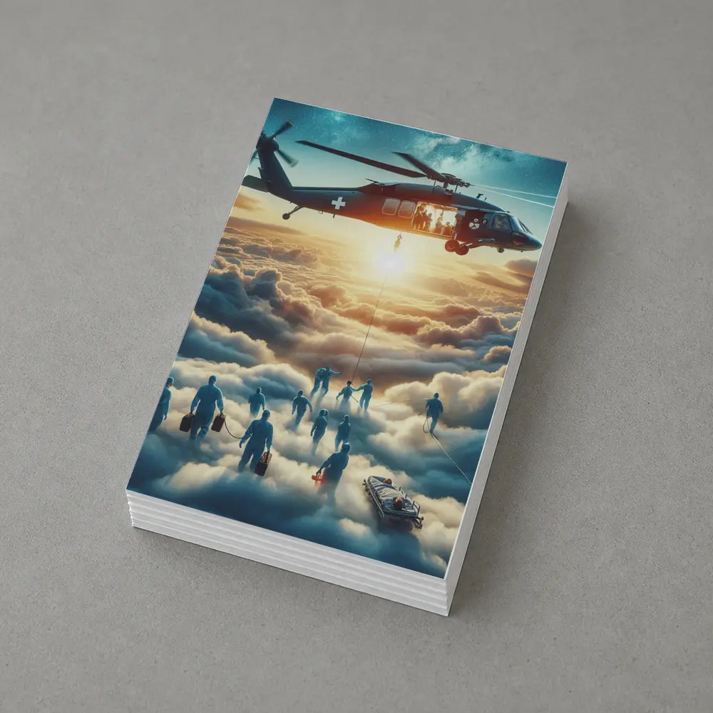 Medical Helicopter Rescue Above the Clouds – Postcards