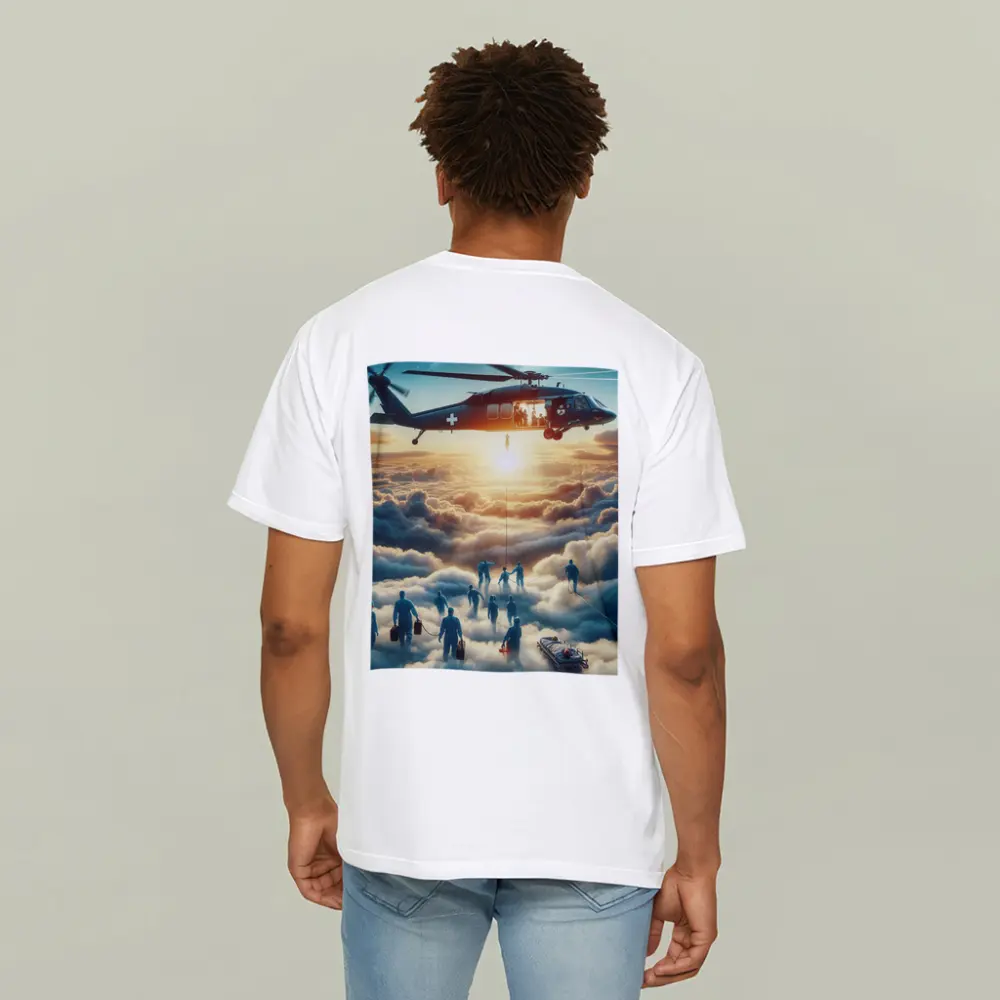 Medical Helicopter Rescue Above the Clouds – T-Shirts