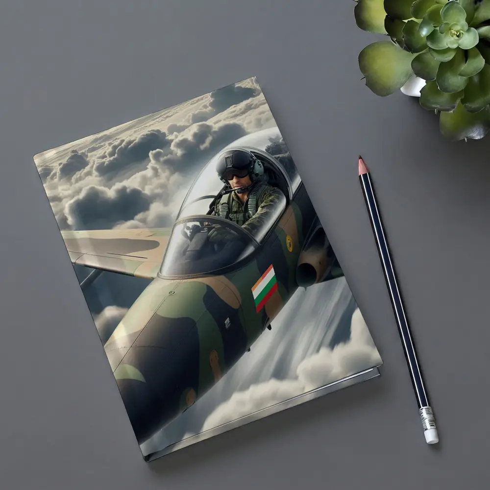 Fighter Jet Pilot Flying Above Clouds – Notebooks