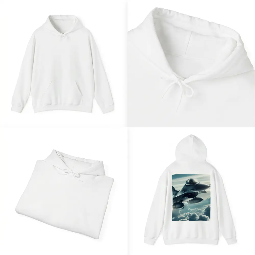 F16 Fighter Jet Flying Above Clouds – Hoodies