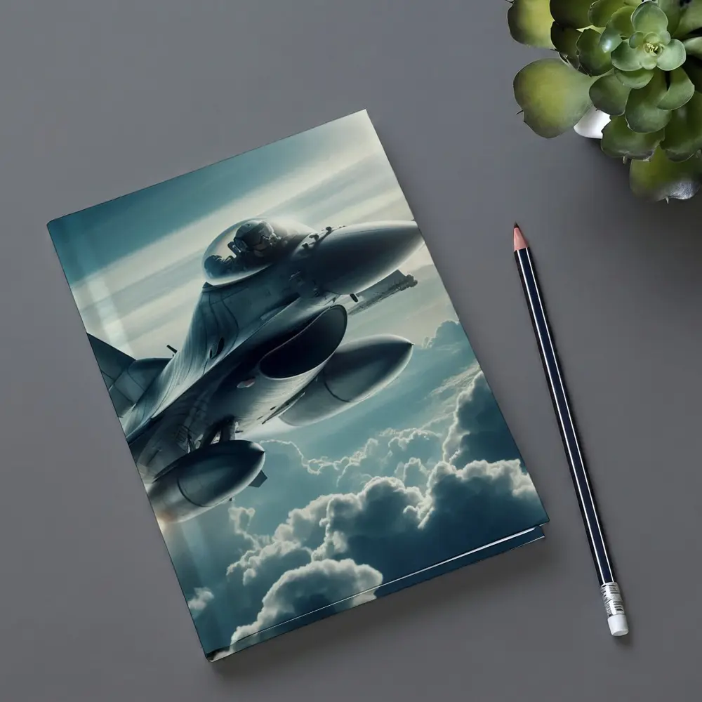 F16 Fighter Jet Flying Above Clouds – Notebooks