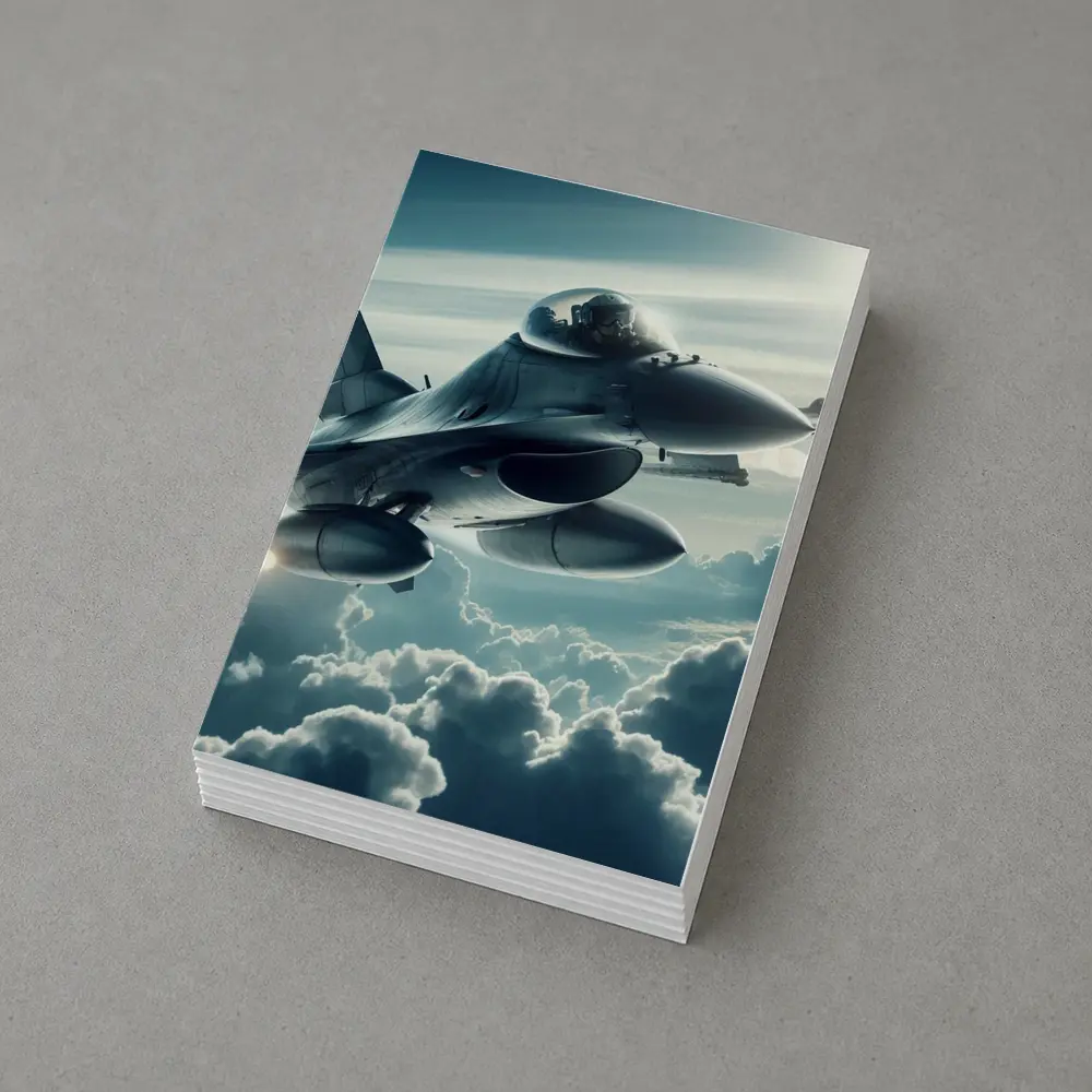 F16 Fighter Jet Flying Above Clouds – Postcards