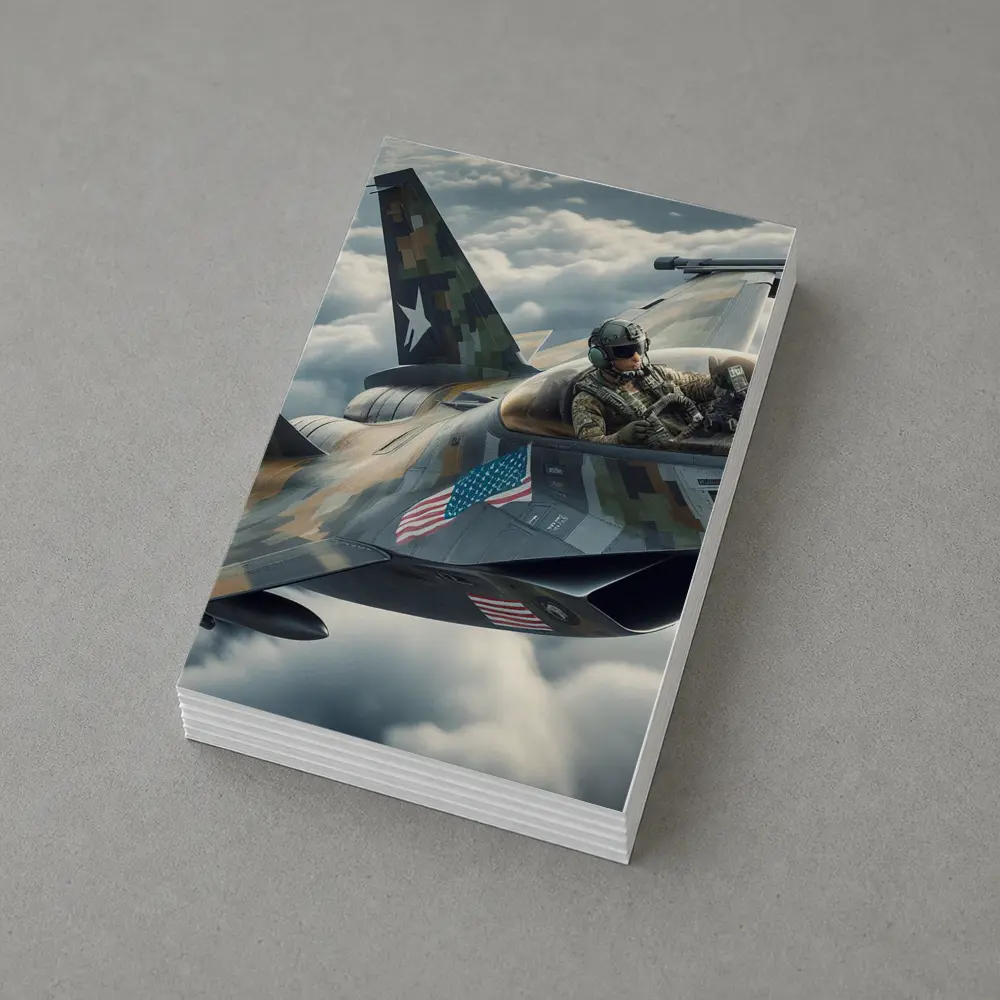 US Fighter Jet Pilot Above Clouds – Postcards