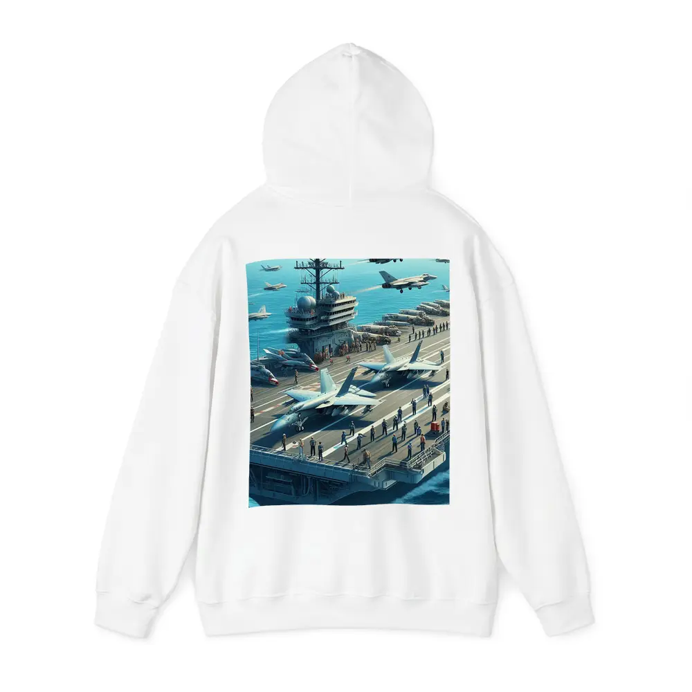 Navy Aircraft Carrier Jets Ocean Military Scene – Hoodies