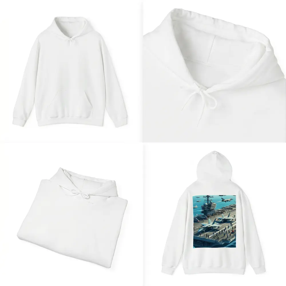 Navy Aircraft Carrier Jets Ocean Military Scene – Hoodies