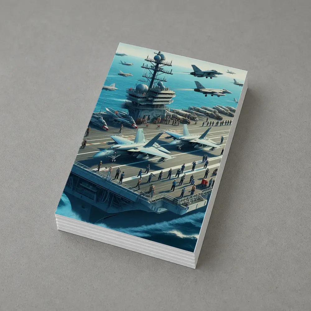 Navy Aircraft Carrier Jets Ocean Military Scene – Postcards