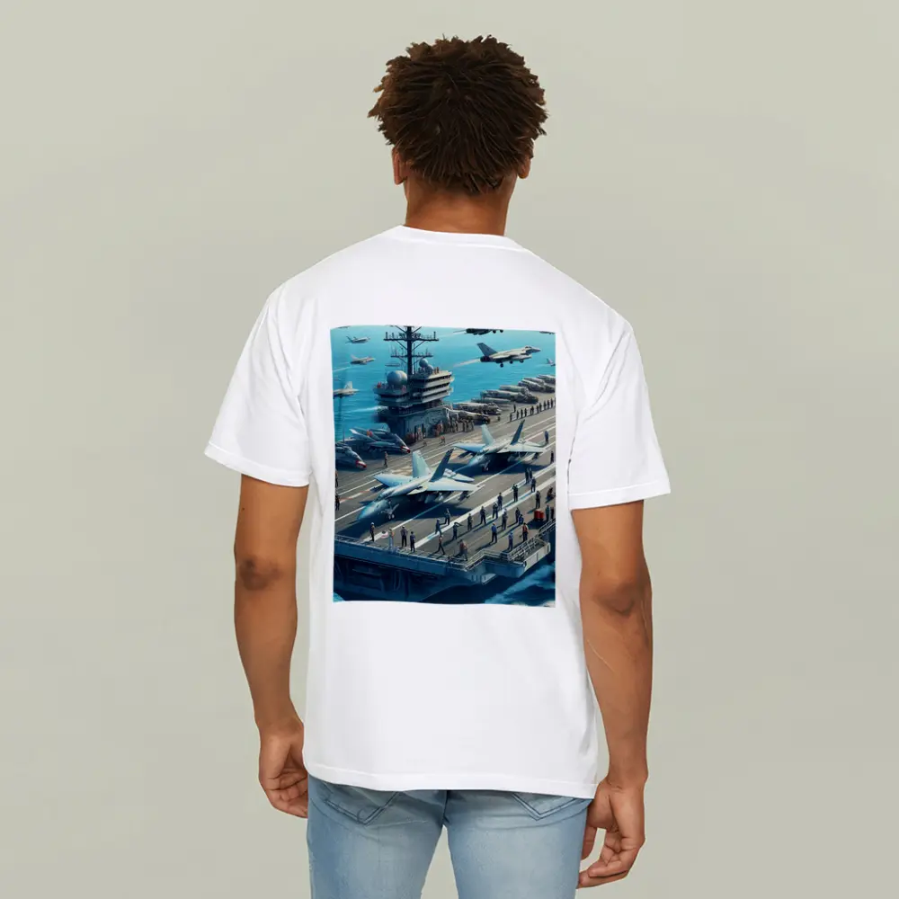 Navy Aircraft Carrier Jets Ocean Military Scene – T-Shirts