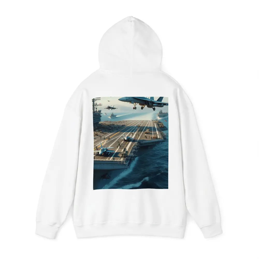 Navy Aircraft Carrier Jets Ocean Military Scene – Hoodies