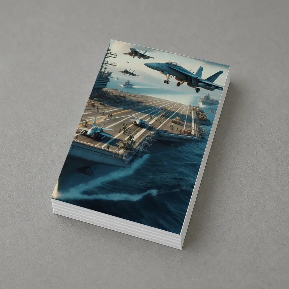 Navy Aircraft Carrier Jets Ocean Military Scene – Postcards