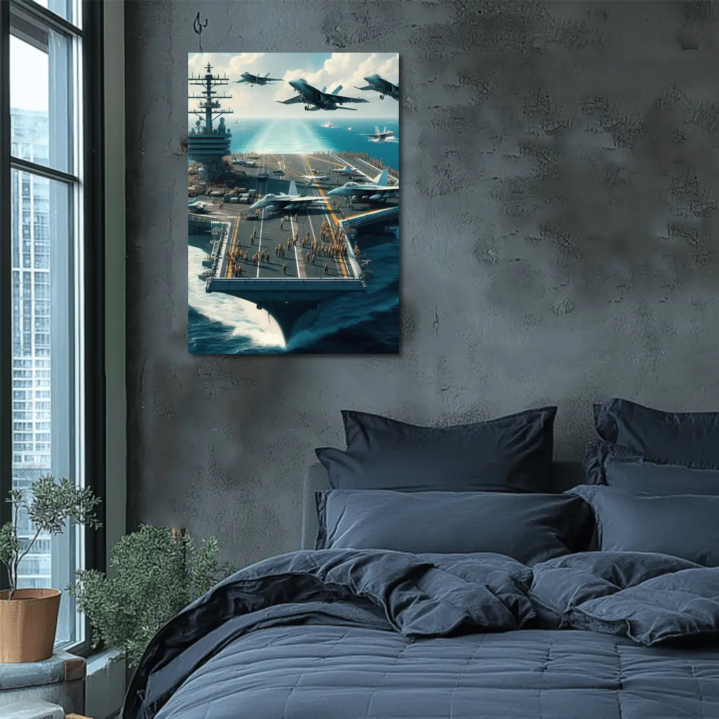 Aircraft Carrier Navy Jets Ocean Military – Wall Art
