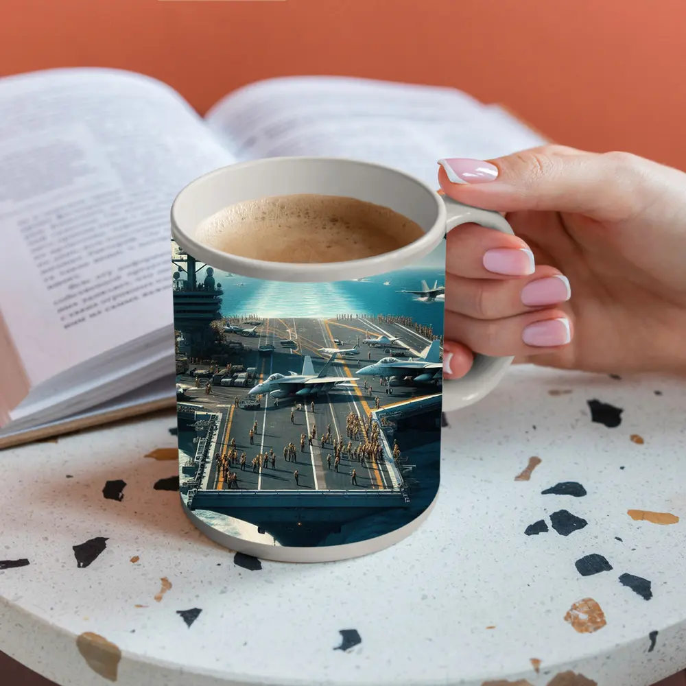Aircraft Carrier Navy Jets Ocean Military – Mugs