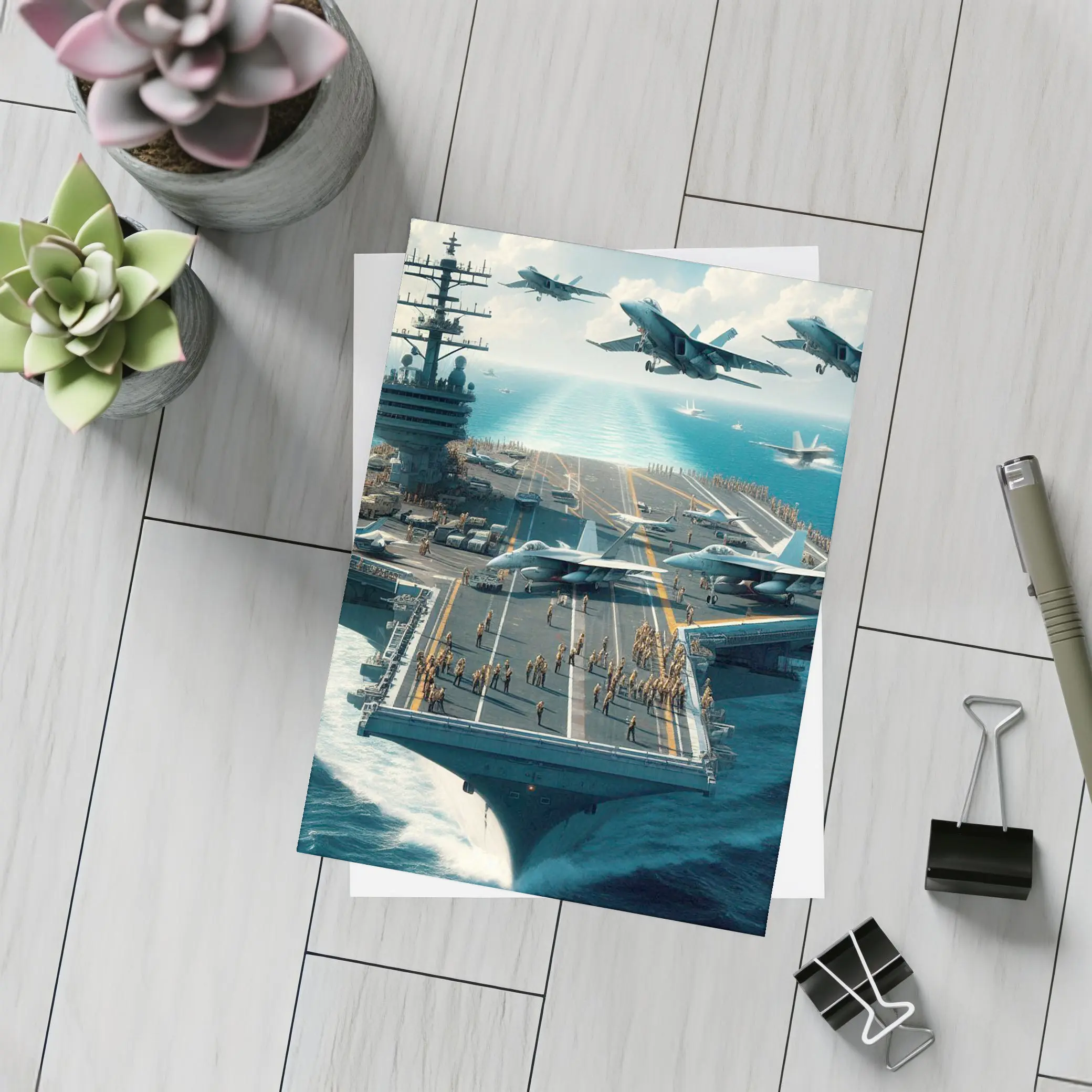 Aircraft Carrier Navy Jets Ocean Military – Postcards