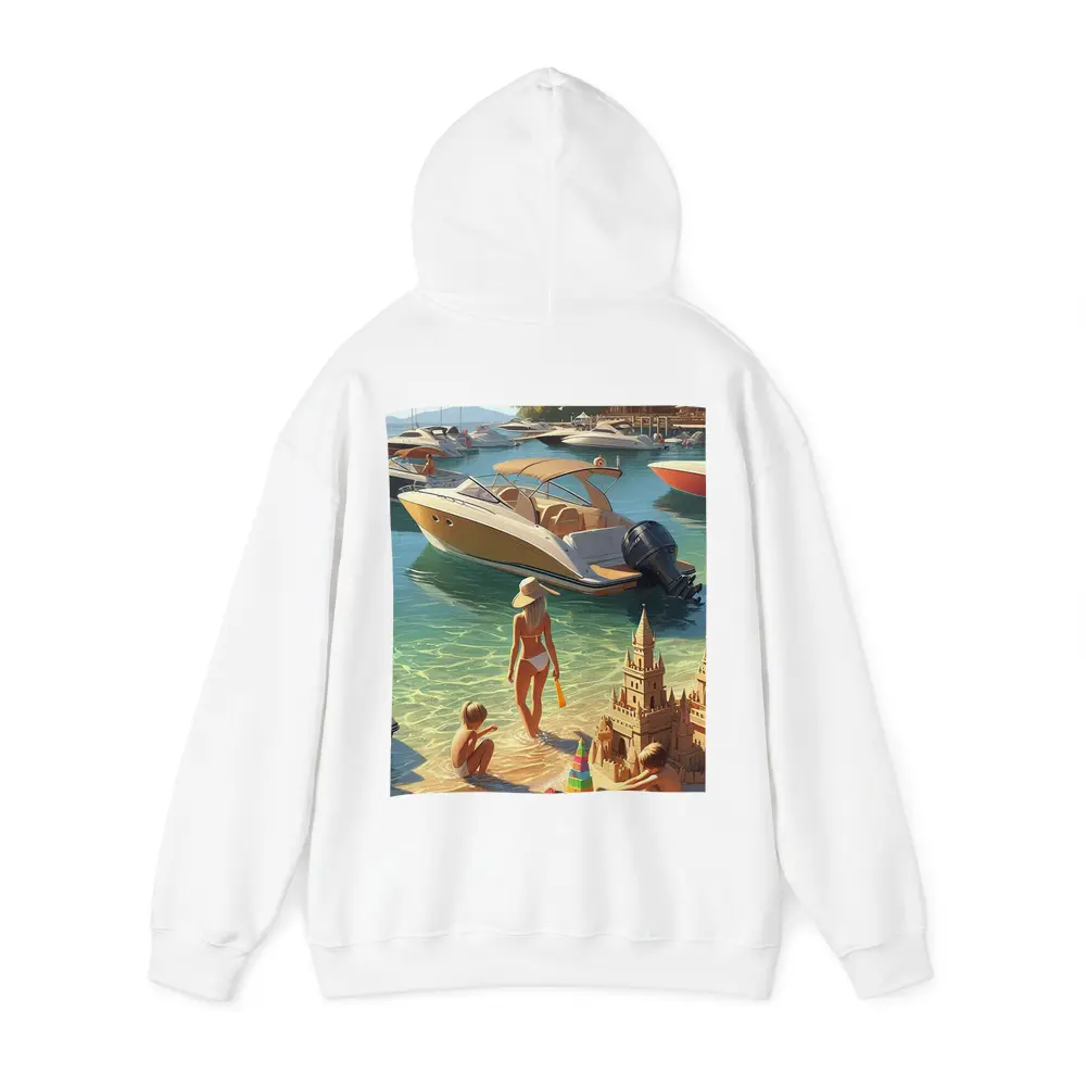 Summer Beach Day Speedboats Marina Scene – Hoodies