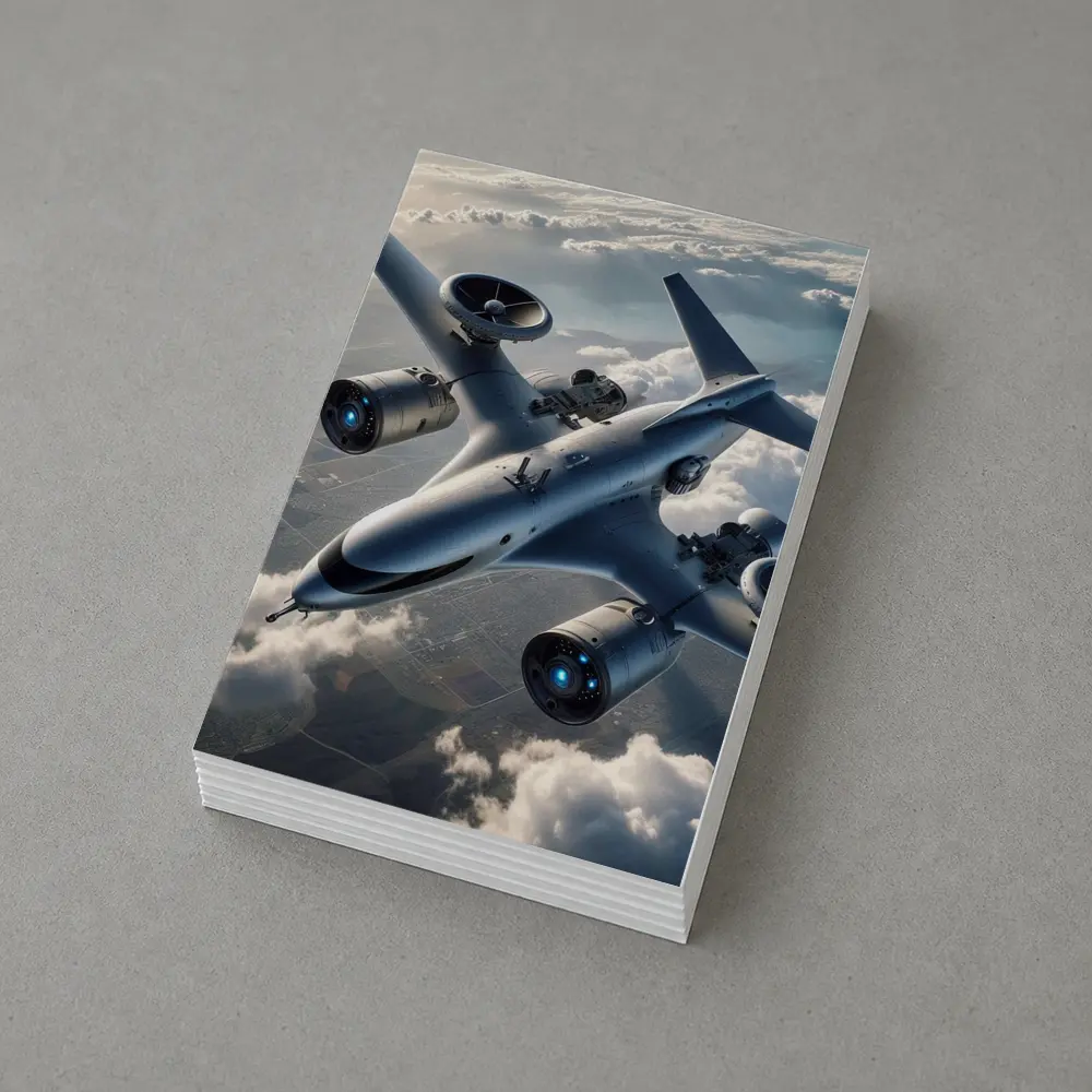 Futuristic Military Drone Aircraft Above Clouds – Postcards