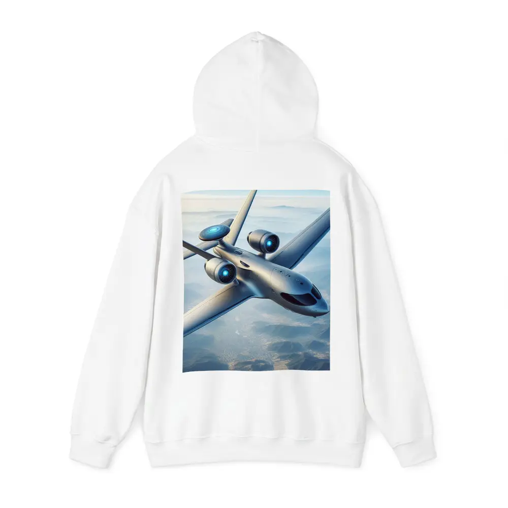 Futuristic Concept Jet Flying Over Mountains – Hoodies