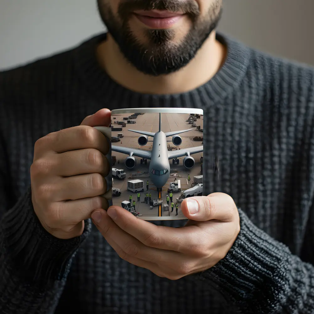 Military Cargo Plane Airport Ground Crew – Mugs