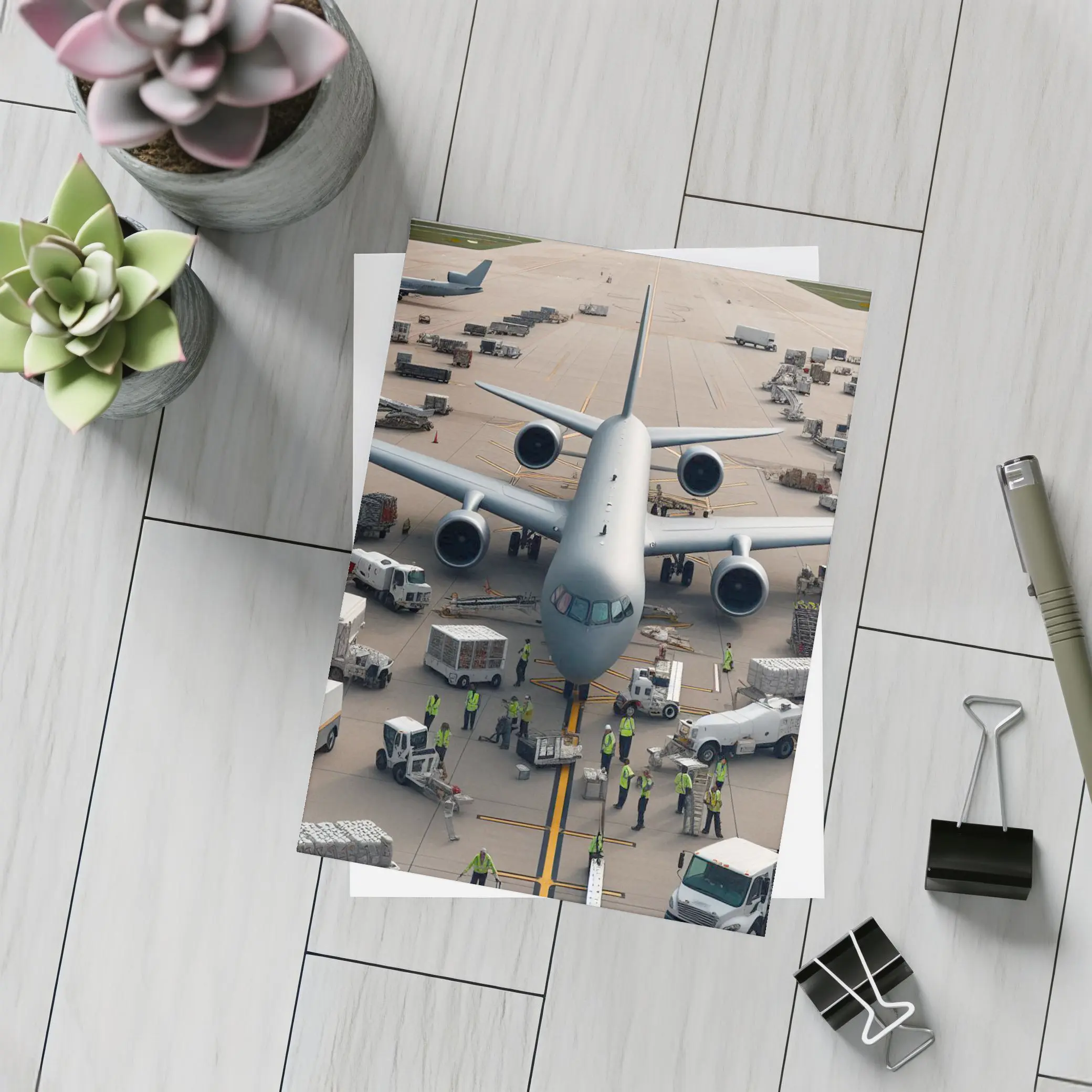 Military Cargo Plane Airport Ground Crew – Postcards