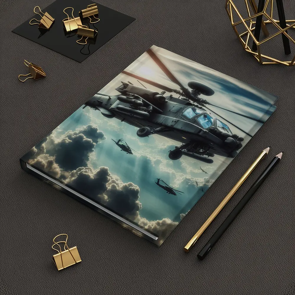 Apache Attack Helicopter Flying Above Clouds – Notebooks
