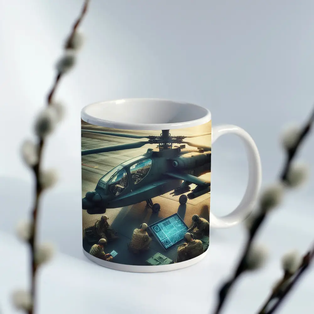 Apache Attack Helicopter Military Crew Airfield – Mugs