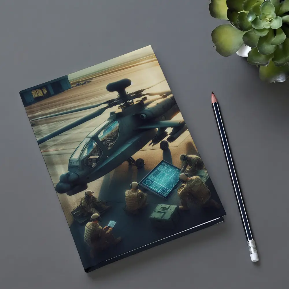 Apache Attack Helicopter Military Crew Airfield – Notebooks
