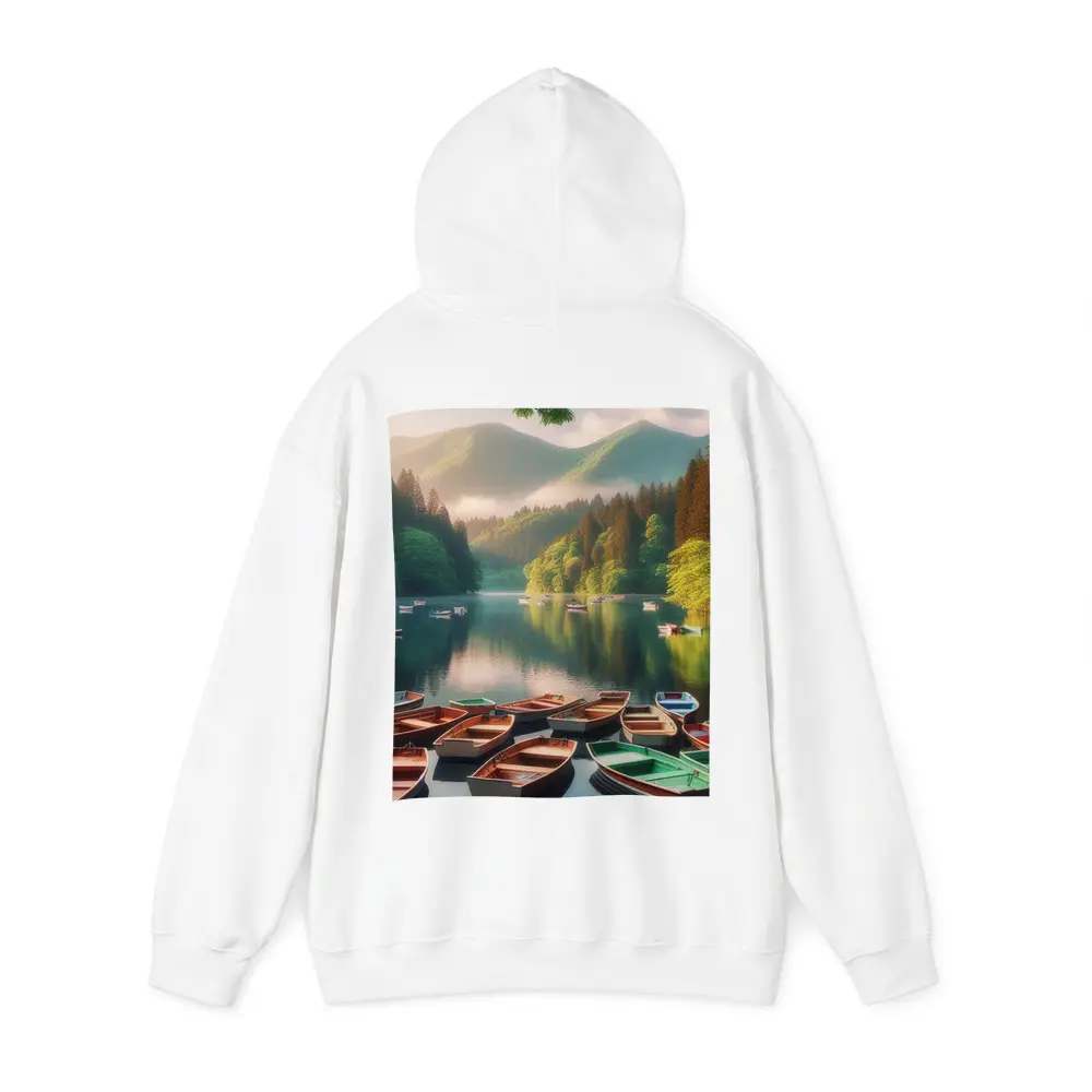 Rowboats On Calm Mountain Lake Forest – Hoodies