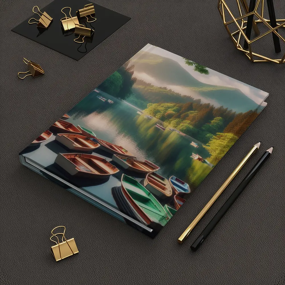 Rowboats On Calm Mountain Lake Forest – Notebooks