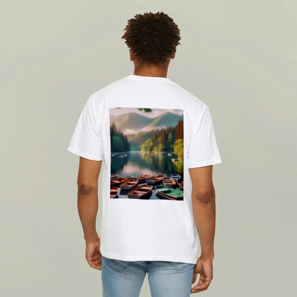 Rowboats On Calm Mountain Lake Forest – T-Shirts