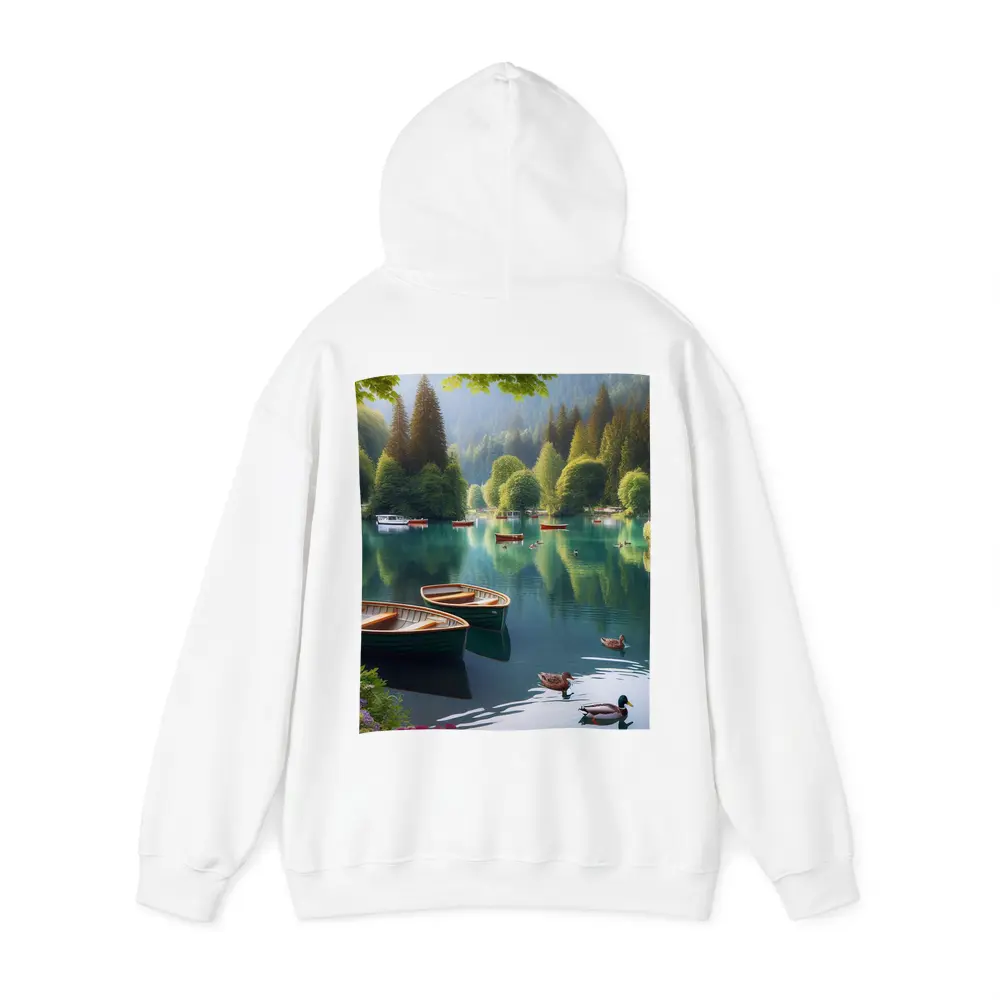 Wooden Rowboats Ducks Calm Forest Lake – Hoodies