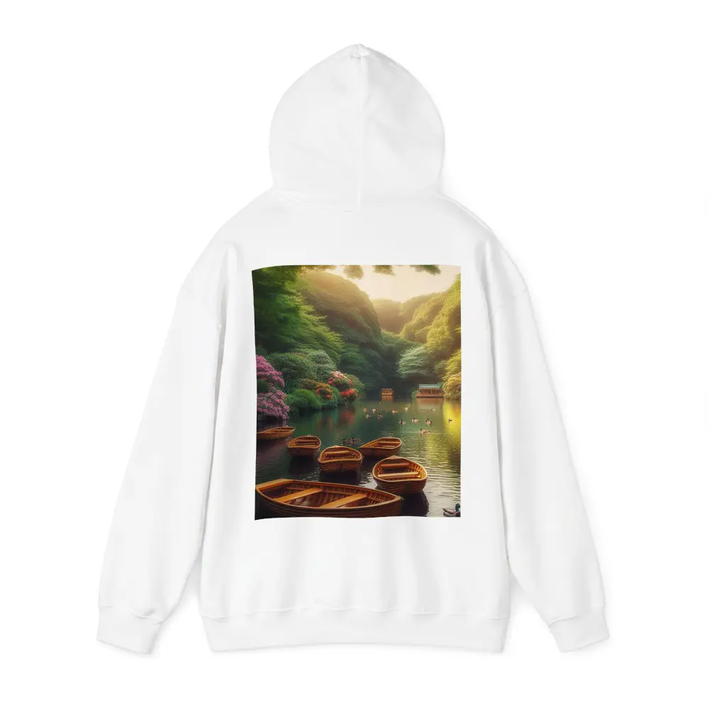 Wooden Rowboats On Peaceful Green Lake – Hoodies