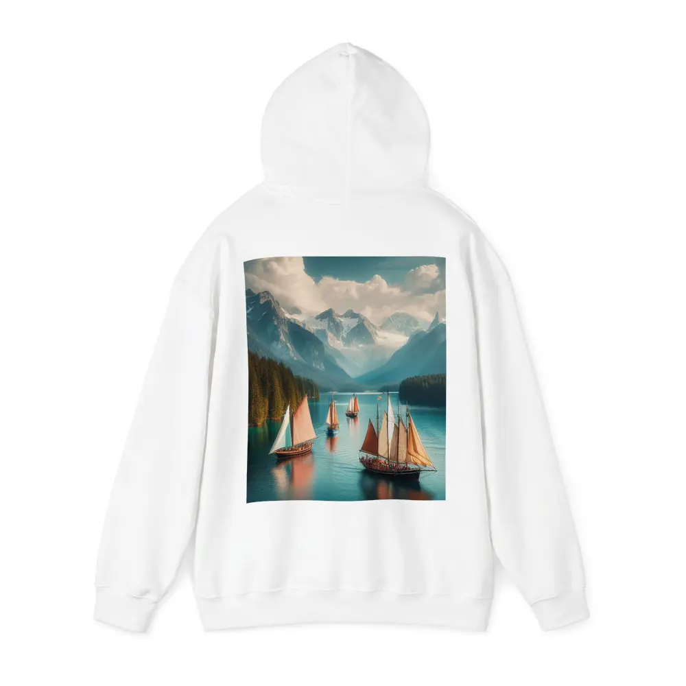 Sailing Ships on Turquoise Mountain Lake – Hoodies