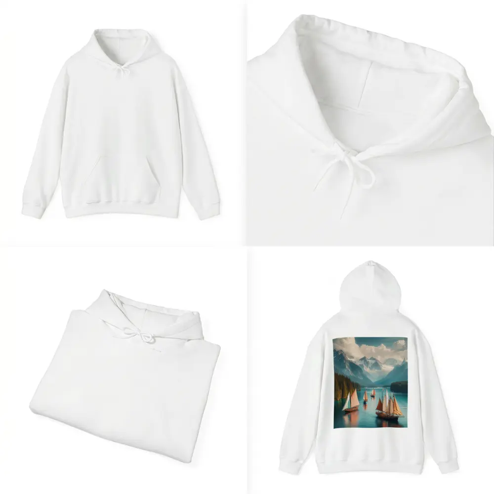 Sailing Ships on Turquoise Mountain Lake – Hoodies